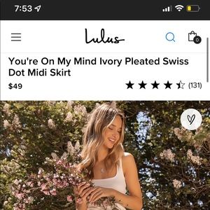 Lulus You’re on my Mind Pleated Dot Midi Skirt